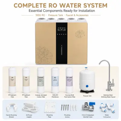 5-Stage 100G Under-Sink RO Water Purifier with 3.2G Tank
