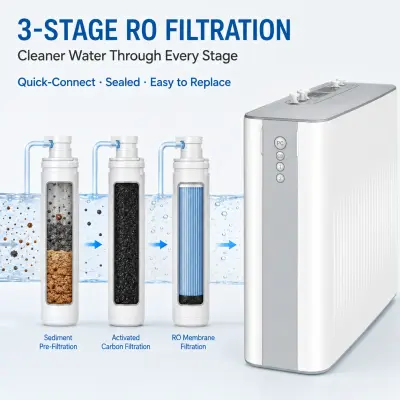 100G Compact RO Water Purifier with Integrated Waterway