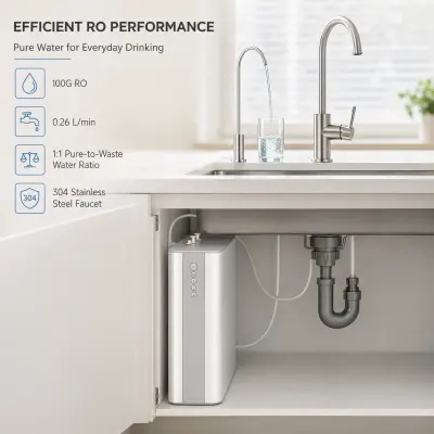 100G Compact RO Water Purifier with Integrated Waterway