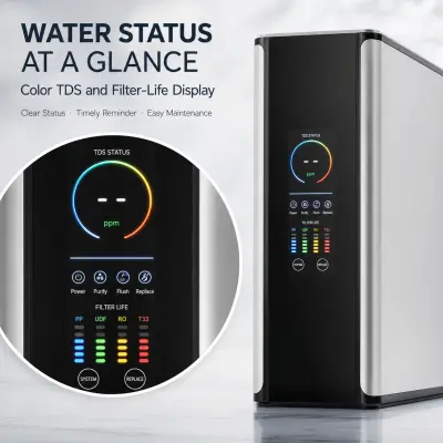 100G–800G Smart RO Water Purifier with Color Display & TDS Monitoring
