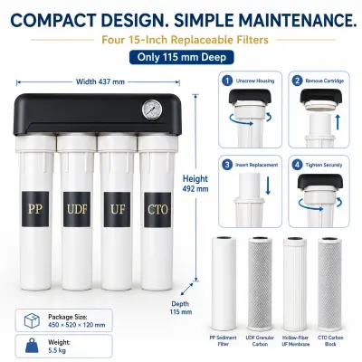 15-Inch Four-Stage Ultrafiltration Water Purifier