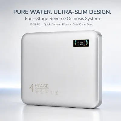 4-Stage Slim 100G Under-Sink RO Water Purifier with 3.2G Tank