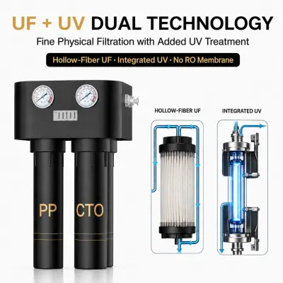 UF and UV dual water filtration technology