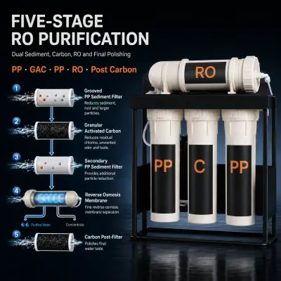 Five stage RO water purification