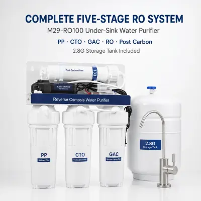 M29-RO100 100 GPD 5-Stage RO Purifier with Compact Cabinet