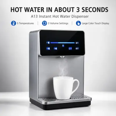 Dispensador de agua caliente instantánea con pantalla táctil