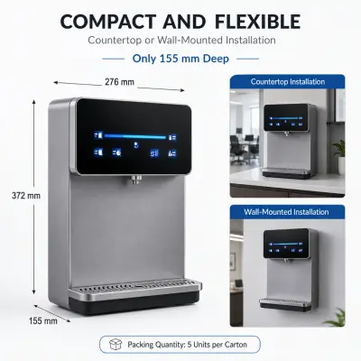 Water purifier dimensions and dual installation options