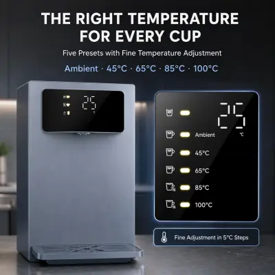 Instant water dispenser with five temperature settings