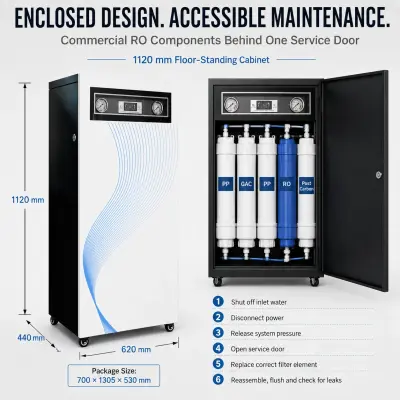 Water purifier dimensions and maintenance guide