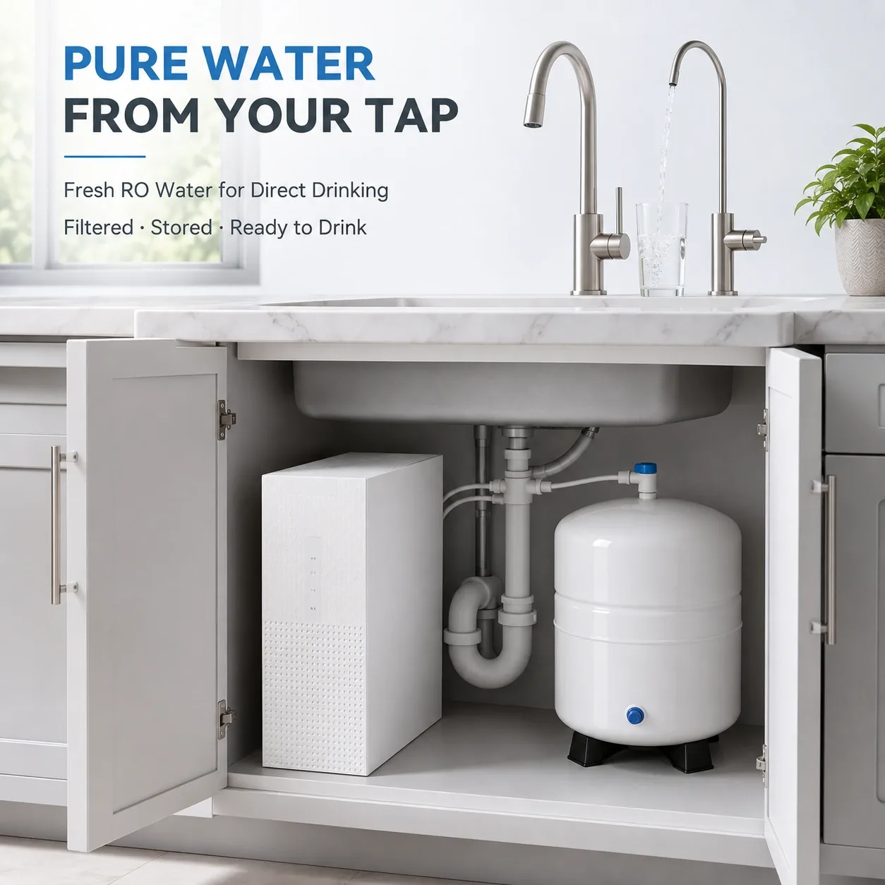 100G Compact Under-Sink RO Water Purifier with 2.5G Tank
