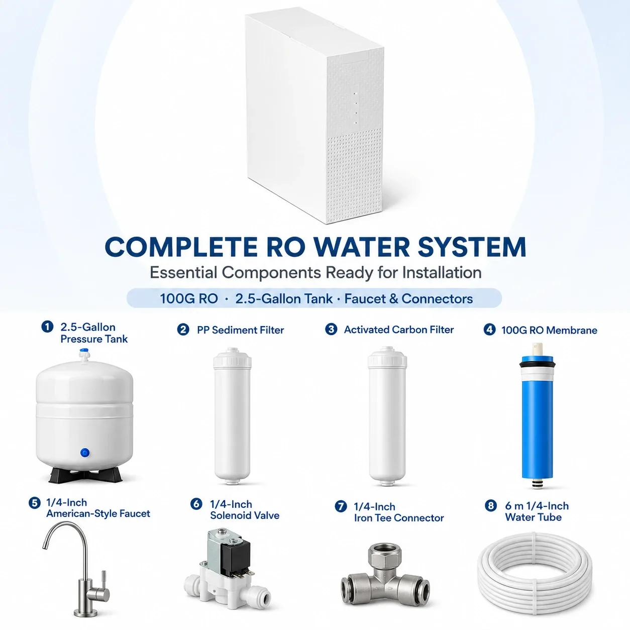 100G Compact Under-Sink RO Water Purifier with 2.5G Tank