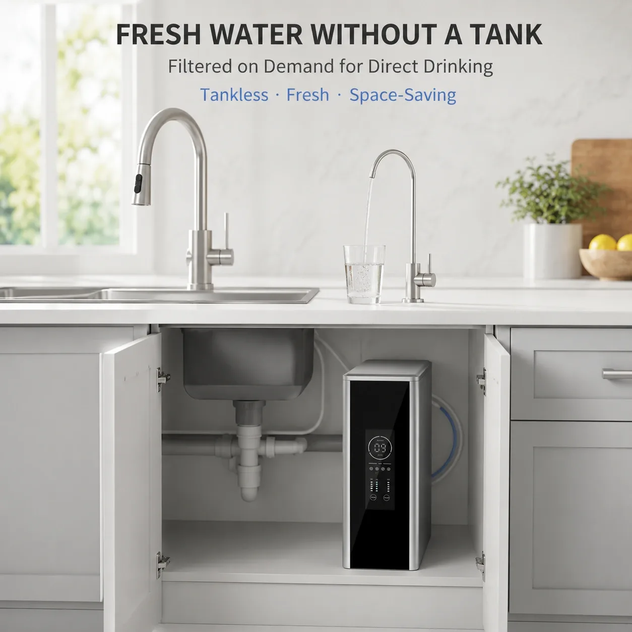 600G Tankless Under-Sink RO Water Purifier with Universal Filters