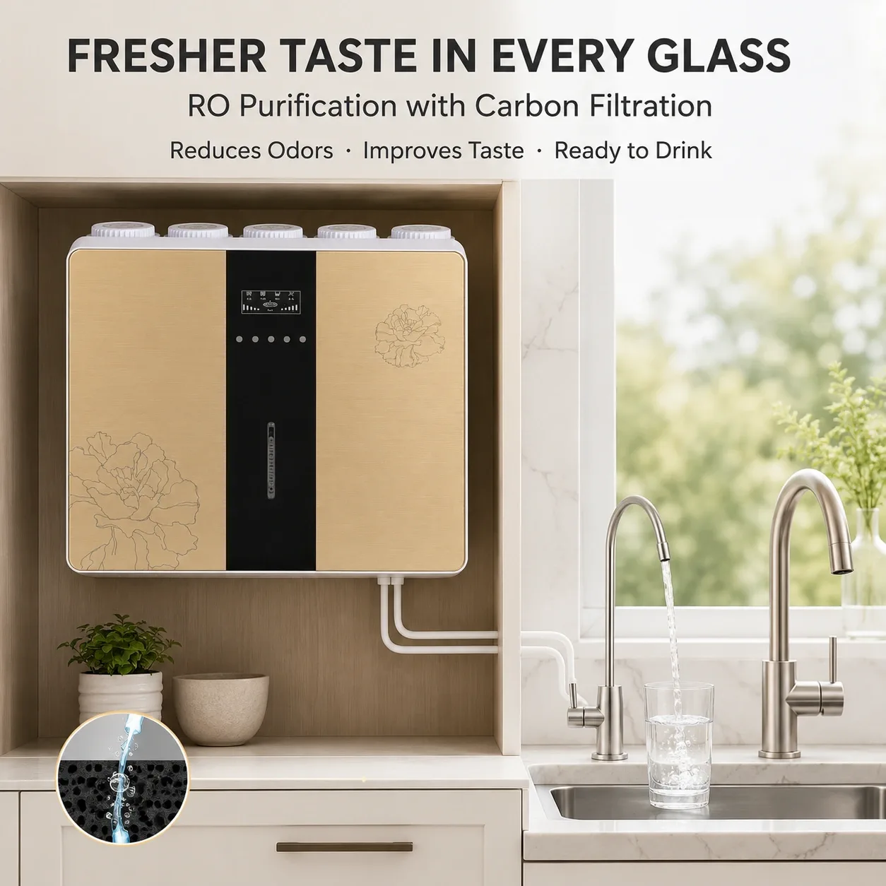 5-Stage 100G Under-Sink RO Water Purifier with 3.2G Tank