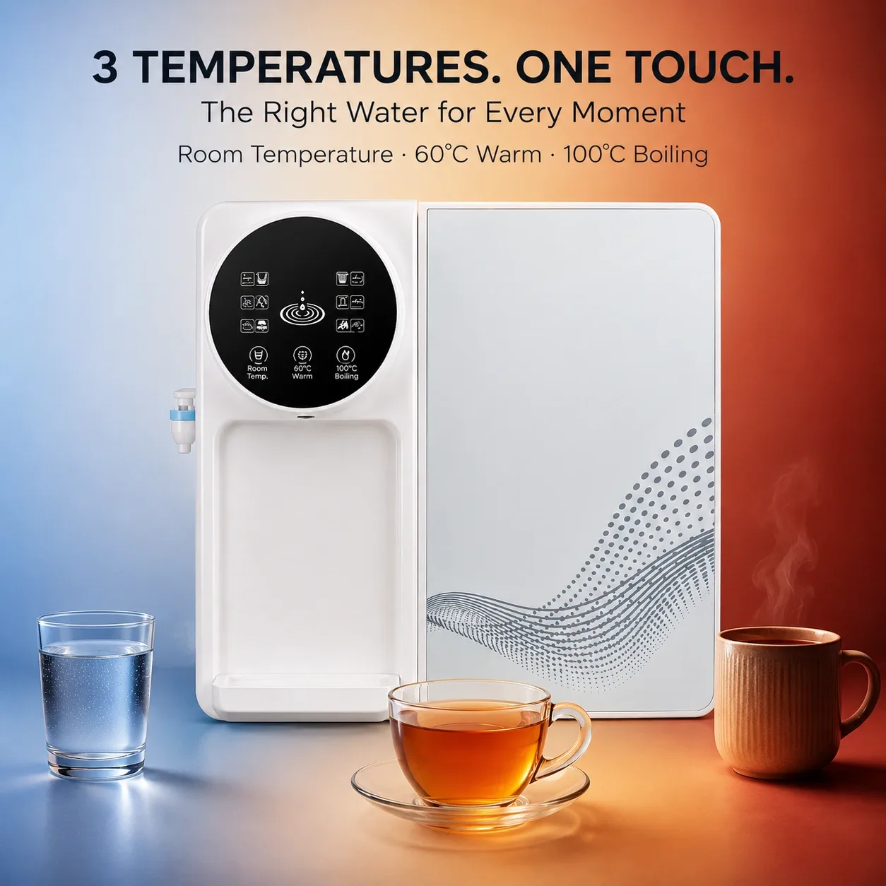 100G Countertop RO Water Purifier with Touchscreen & Temperature Control
