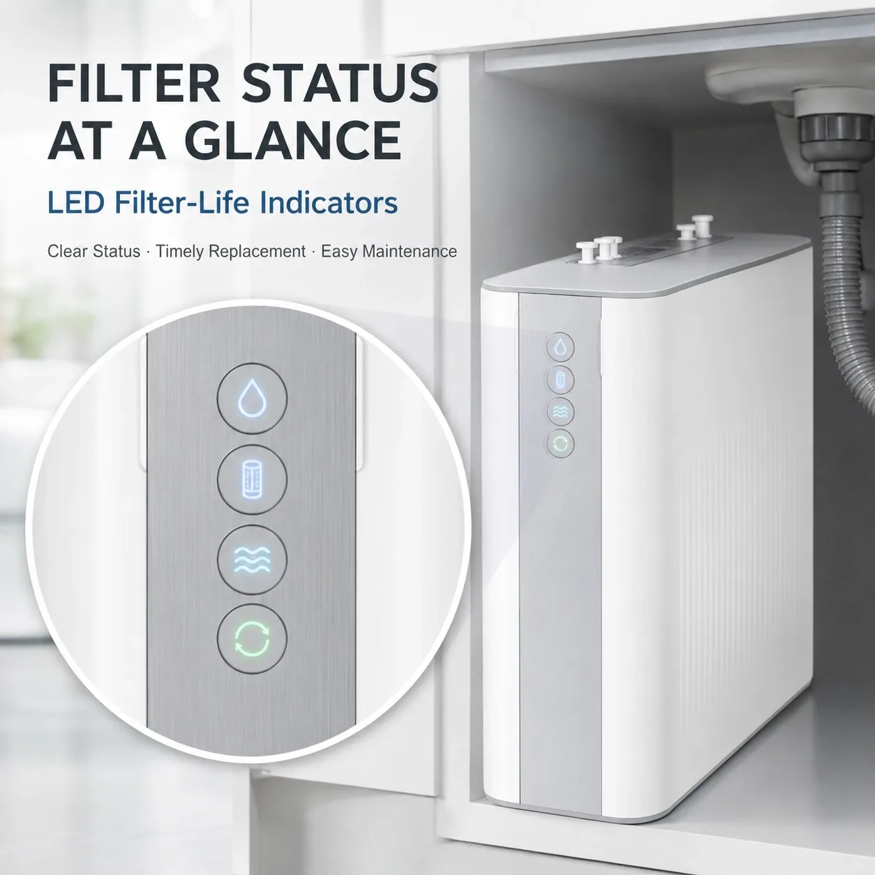 100G Compact RO Water Purifier with Integrated Waterway