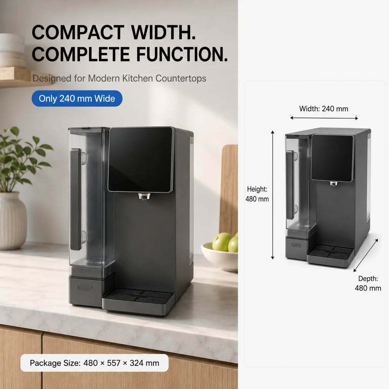 100G Countertop RO Water Purifier with Instant Heating