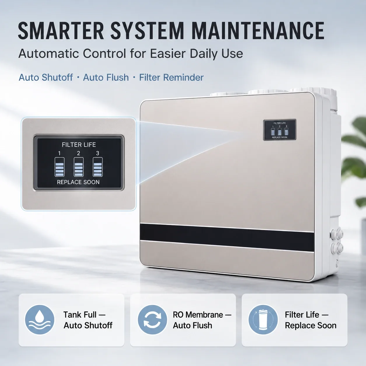 3-Stage 100G Under-Sink RO Water Purifier with Pressure Tank