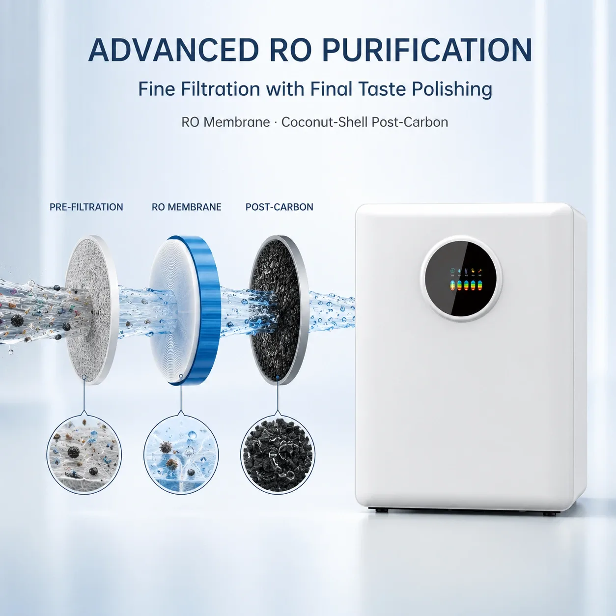 100G–800G Smart RO Water Purifier with Color Display