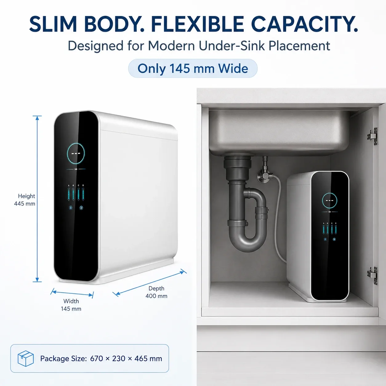 100G–800G Smart Under-Sink RO Water Purifier