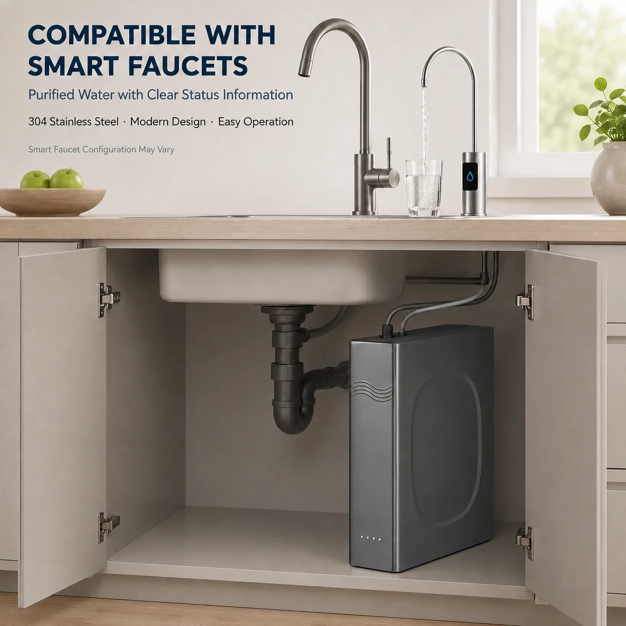 100G–800G Minimalist Under-Sink RO Water Purifier