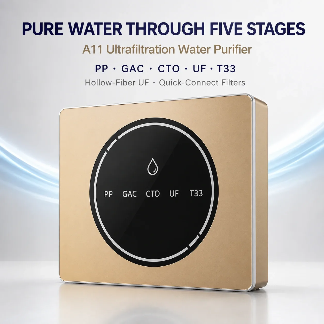 5-Stage Compact Ultrafiltration Water Purifier with Backwash