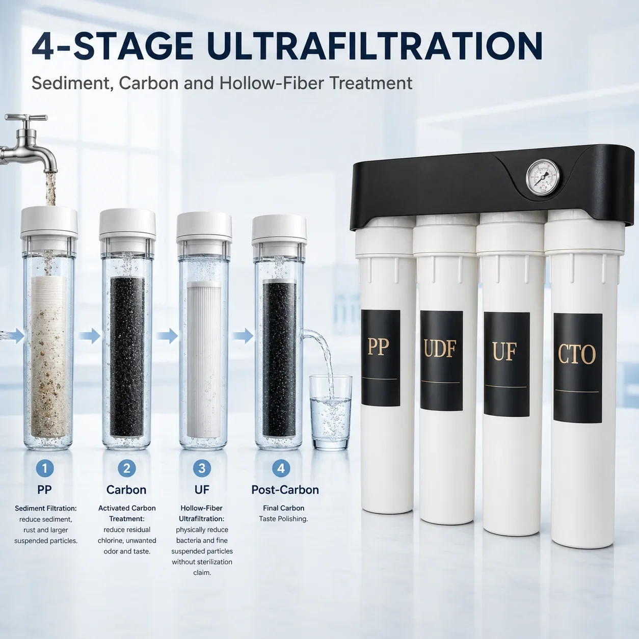 15-Inch Four-Stage Ultrafiltration Water Purifier
