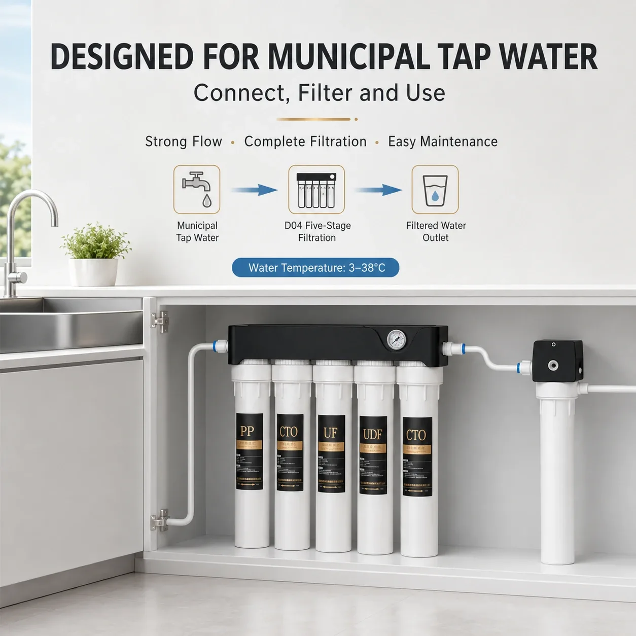15-Inch Five-Stage Ultrafiltration Water Purifier