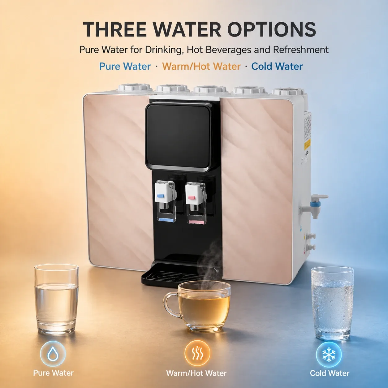 100G Hot & Cold RO Water Dispenser with Three Water Outlets