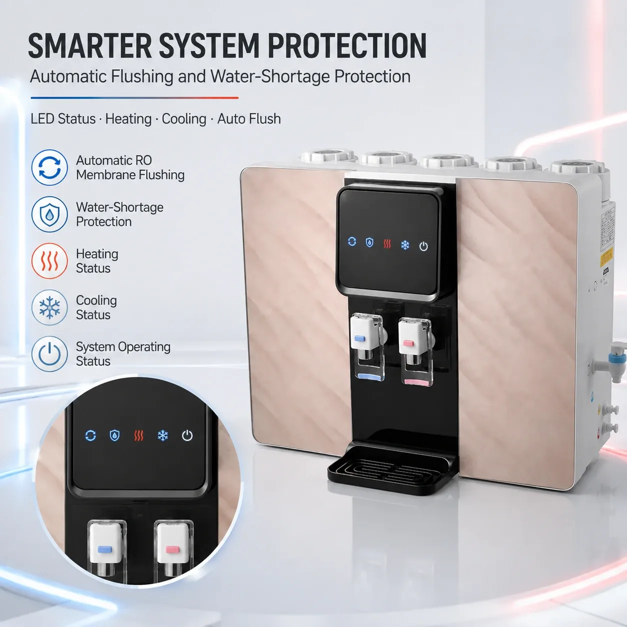 100G Hot & Cold RO Water Dispenser with Three Water Outlets