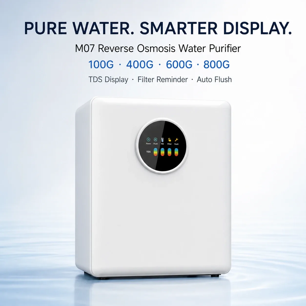 100G–800G Smart RO Water Purifier with Color Display