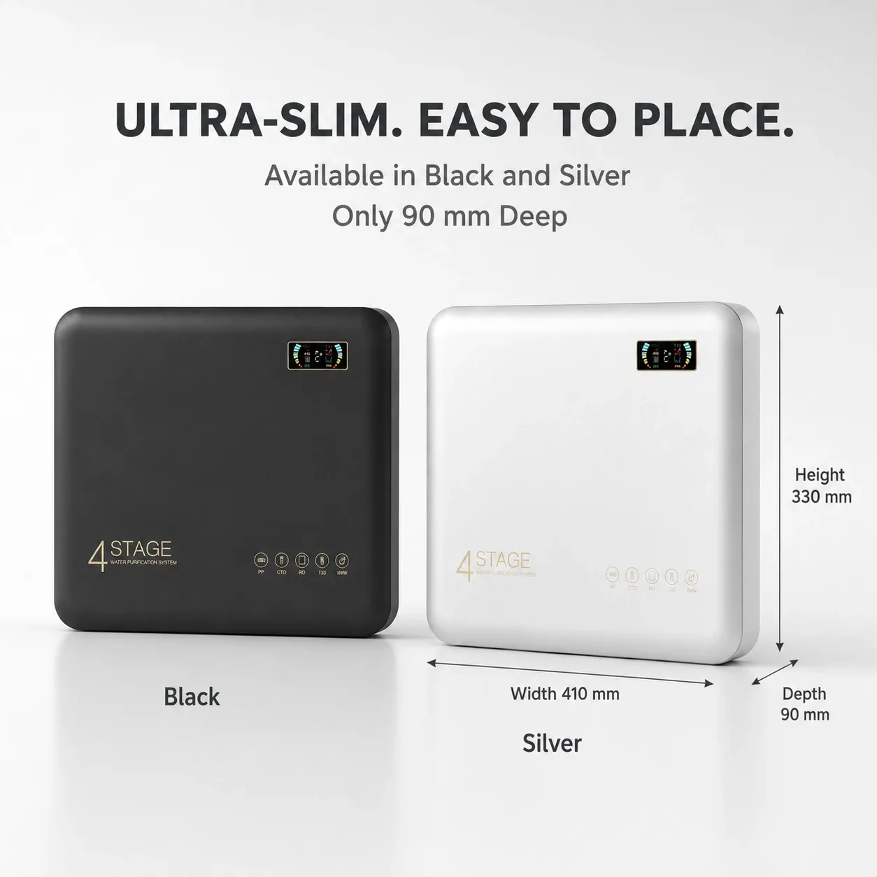 4-Stage Slim 100G Under-Sink RO Water Purifier with 3.2G Tank