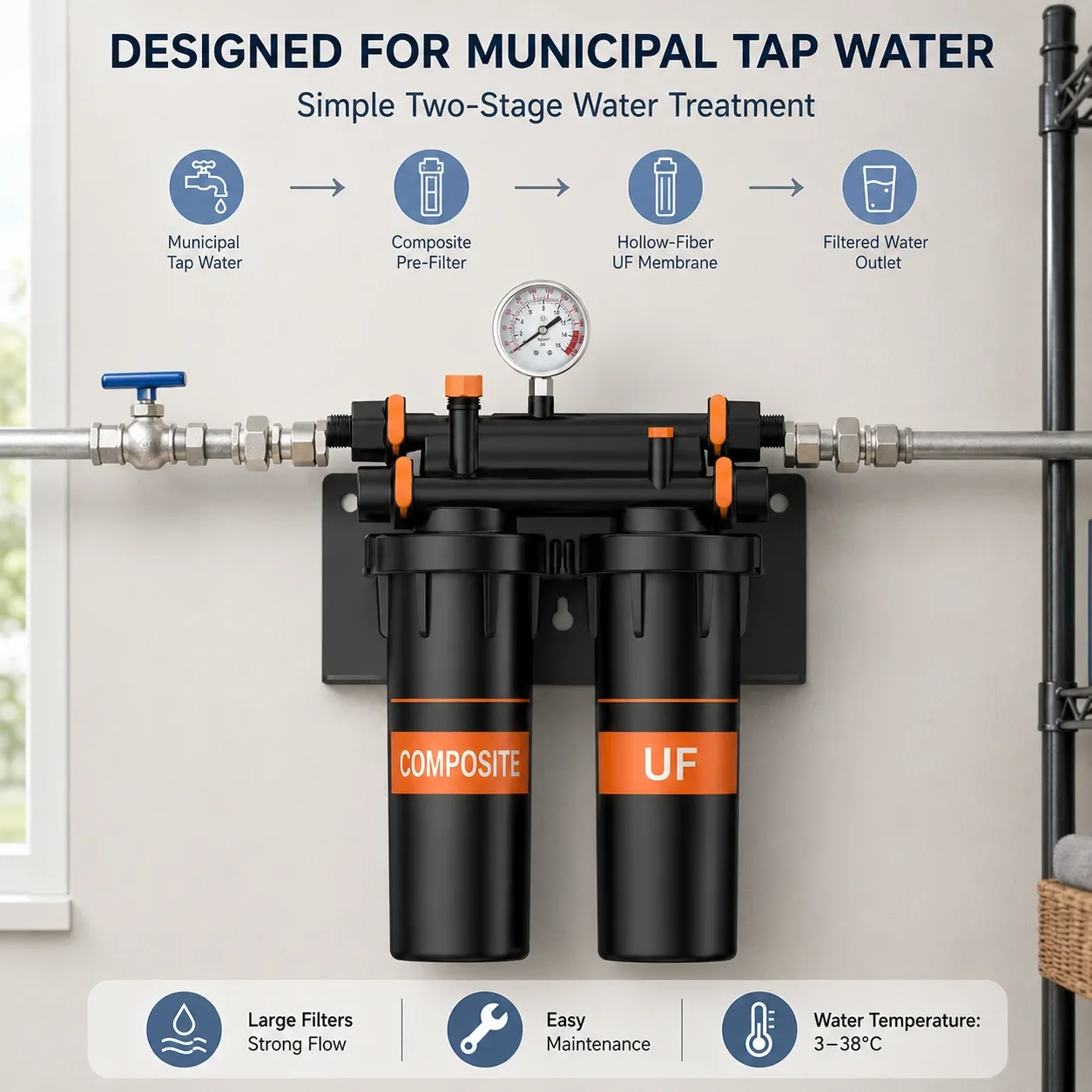 20-Inch 2-Stage Ultrafiltration Water Purifier