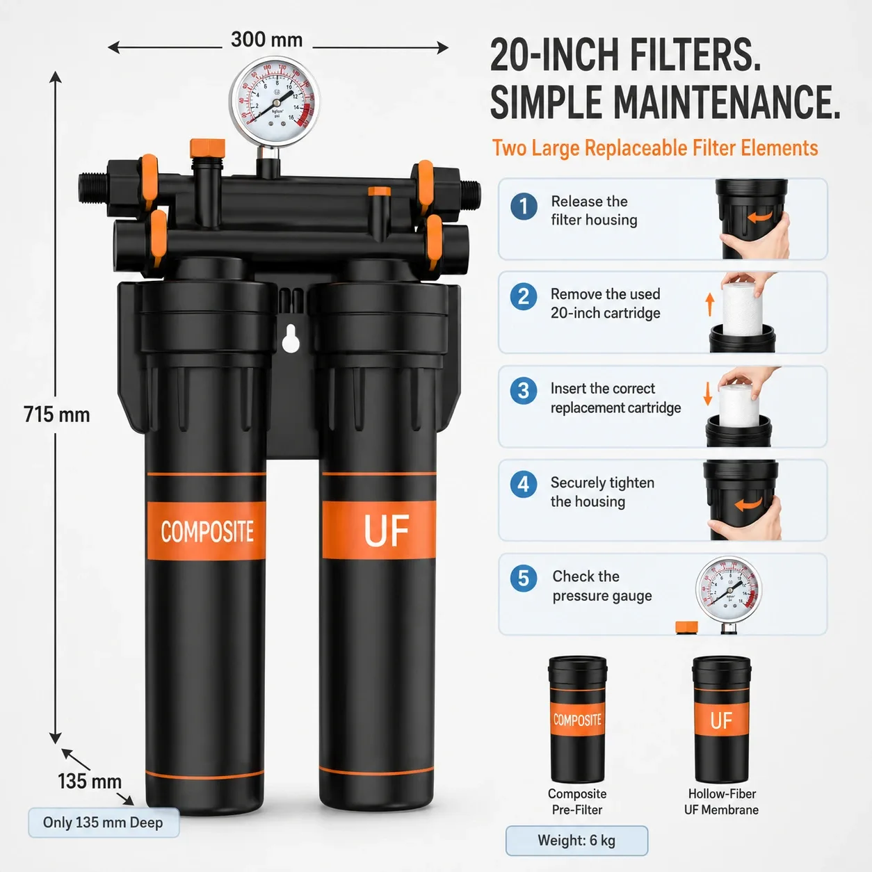 20-Inch 2-Stage Ultrafiltration Water Purifier