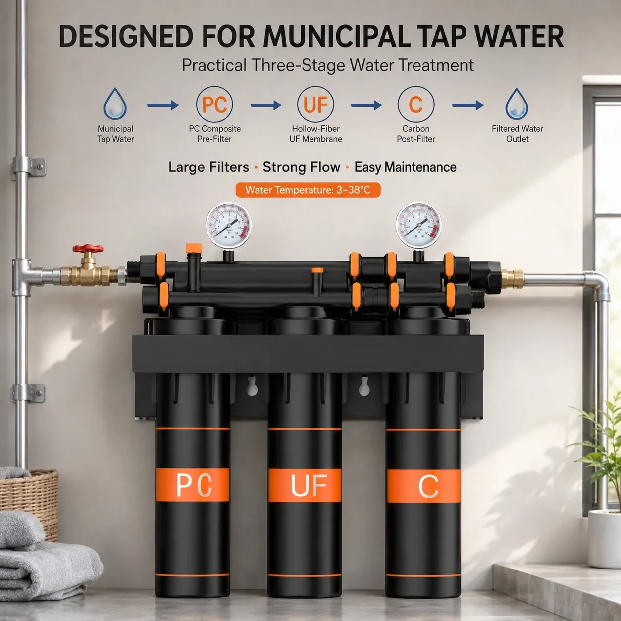 20-Inch 3-Stage Ultrafiltration Water Purifier