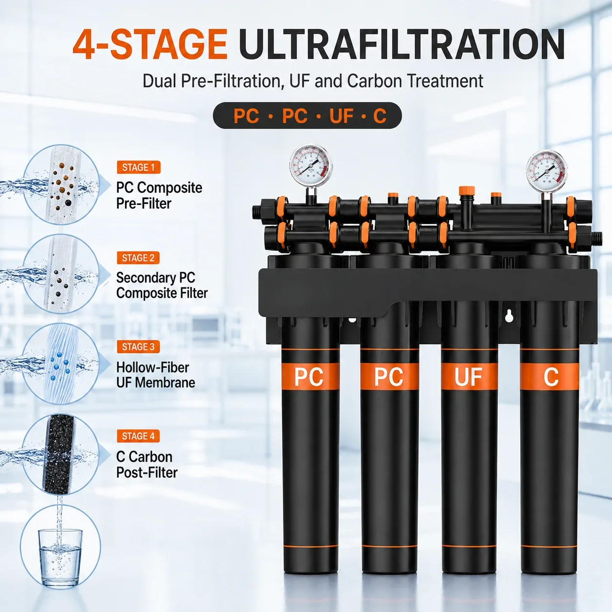20-Inch 4-Stage Ultrafiltration Water Purifier