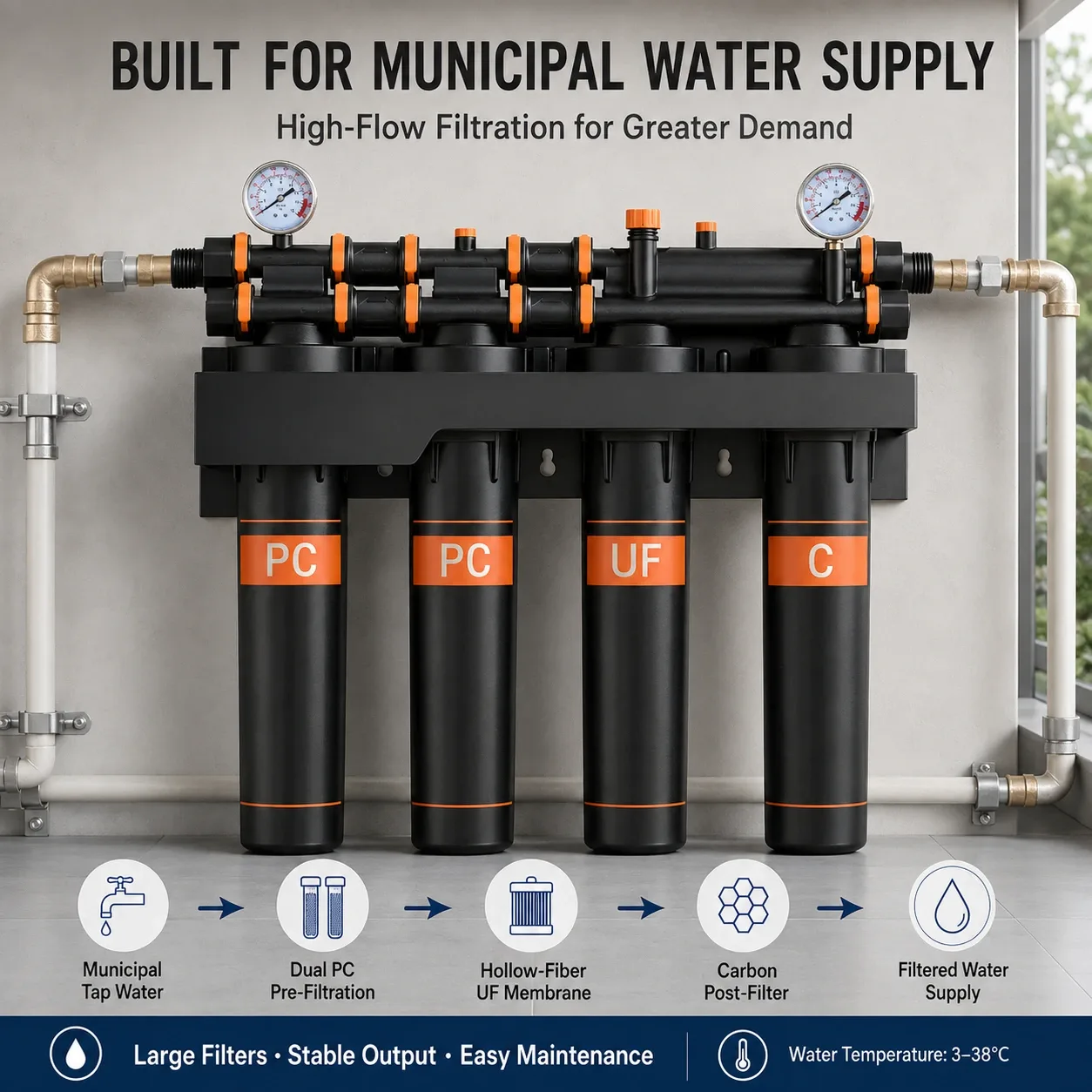 20-Inch 4-Stage Ultrafiltration Water Purifier