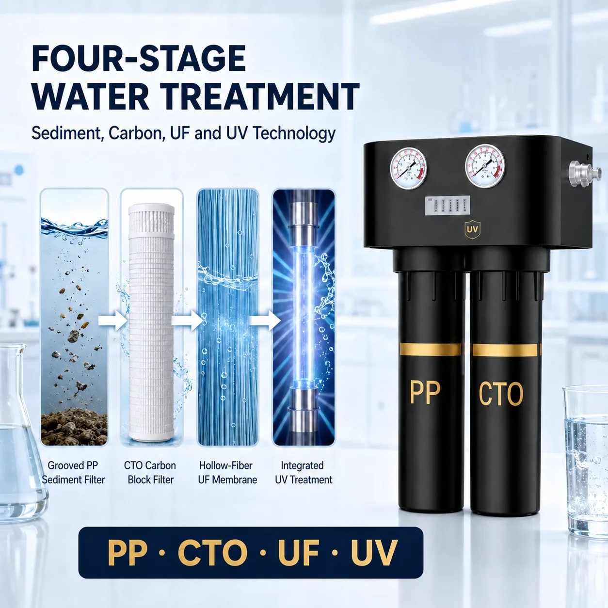 Four-stage water treatment system