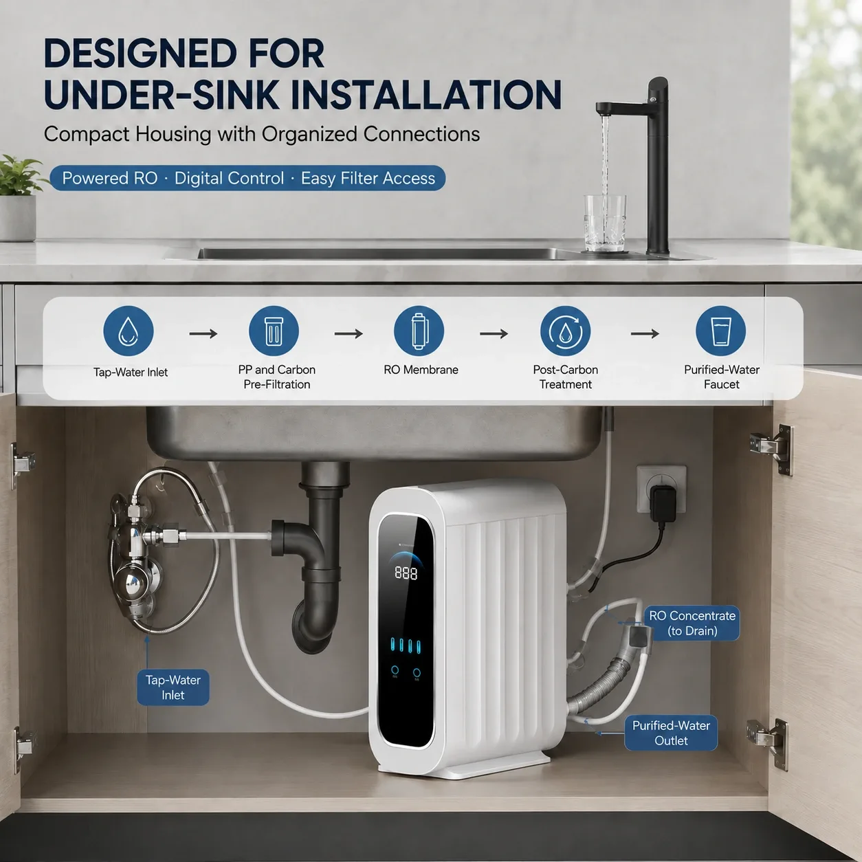 Under sink installation example