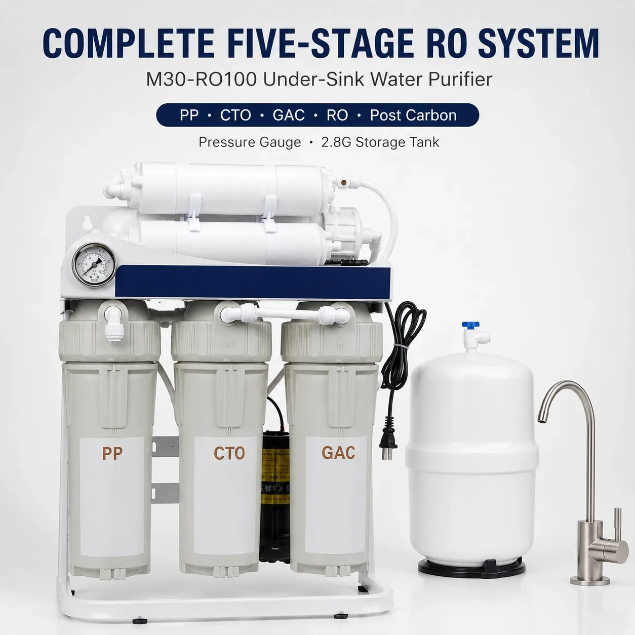 100 GPD 5-Stage Under-Sink RO Water Purifier