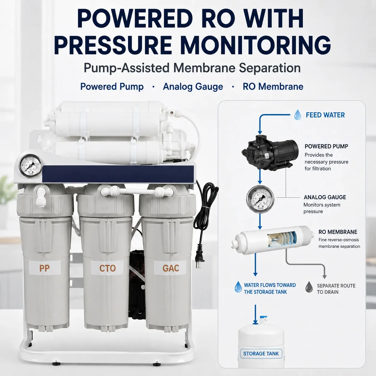 RO pump pressure monitoring