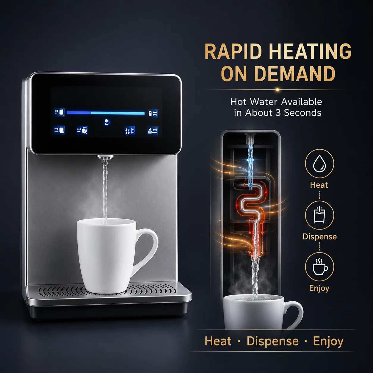 Rapid instant water heating