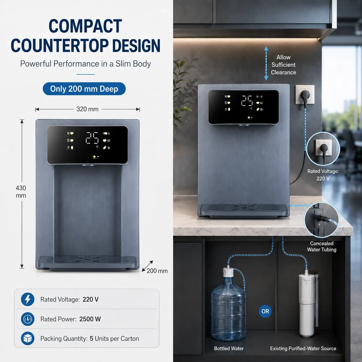 Water purifier dimensions and installation guide