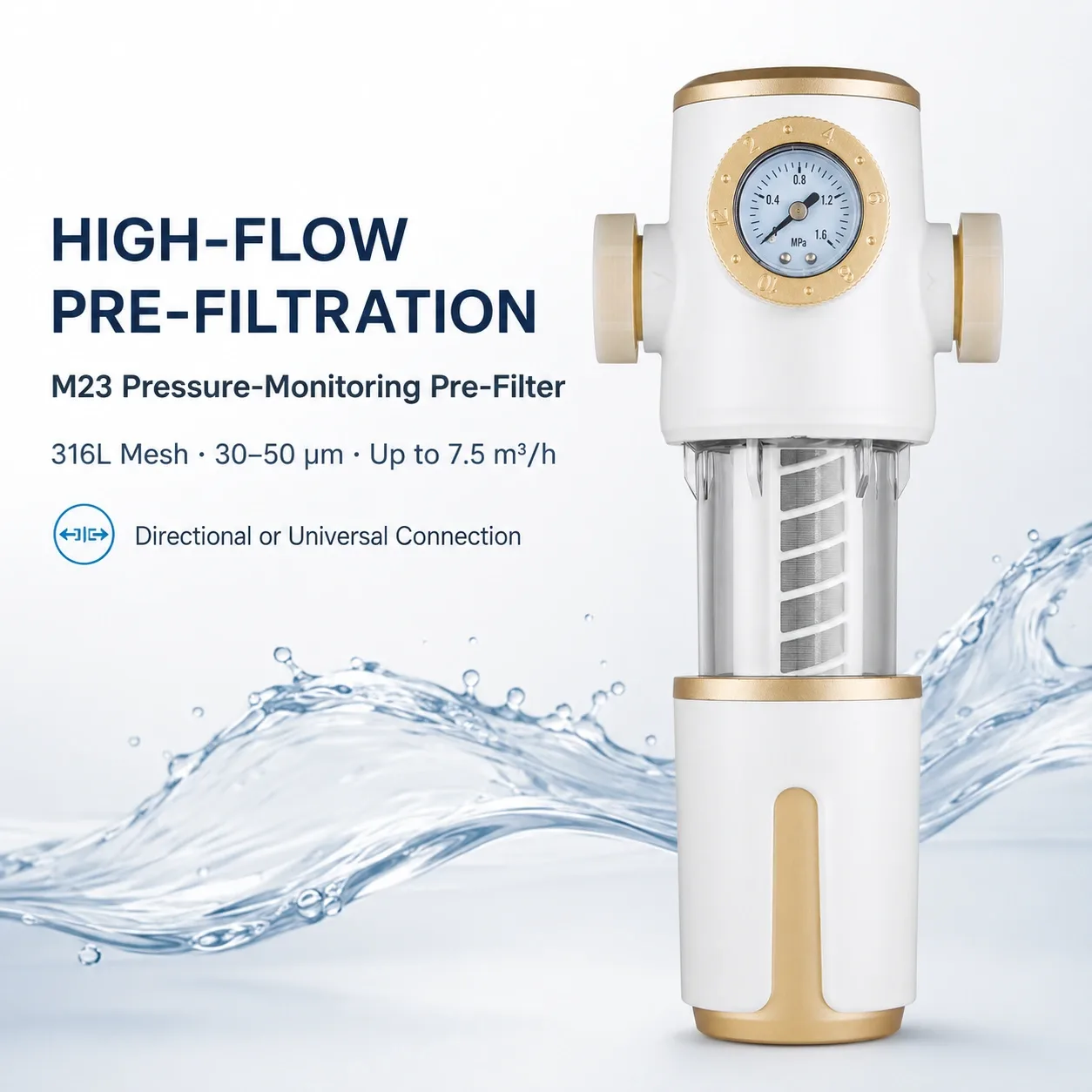Mechanical water pre-filtration system