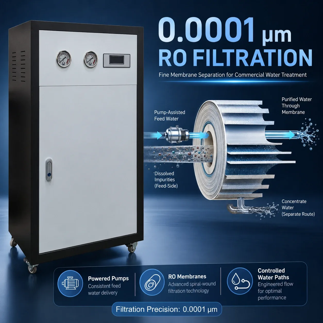 RO membrane water filtration technology